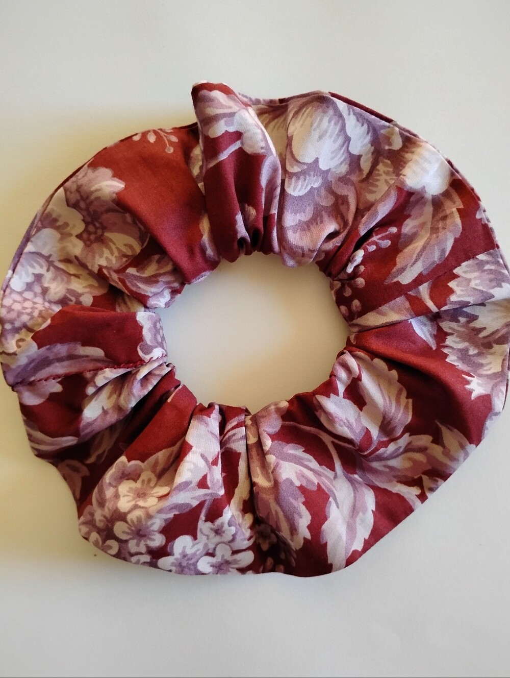 Liberty Art Fabric Tana Lawn Scrunchie Regency Trail Bridgerton Bespoke Burgundy
